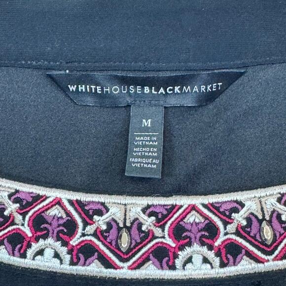 White House Black Market Embroidered Blouson Dress - M - Picture 7 of 9